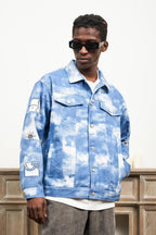 Empty Reference Clouds Tie Dyed Jeans Jacket