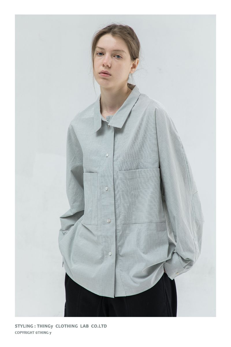 THINGY Light Green Loose L/S Shirt