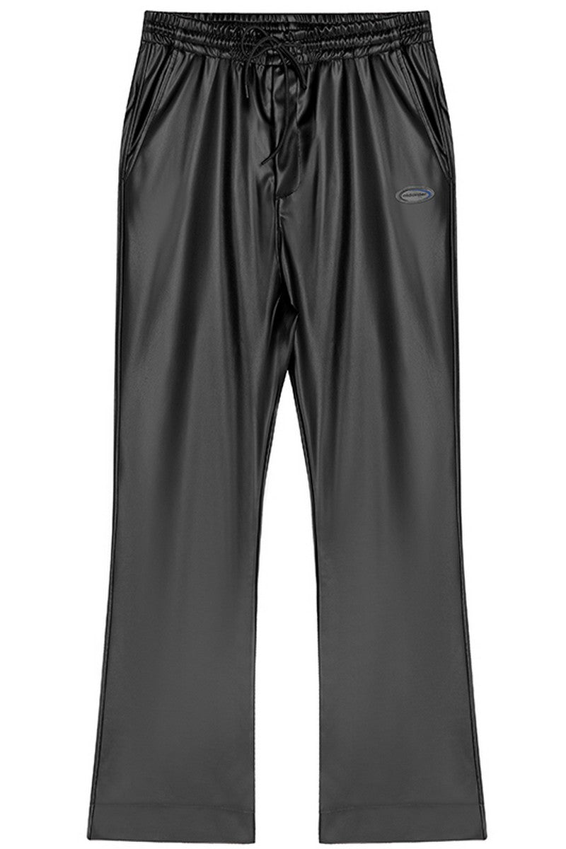 OO PU Leather Flared Trousers