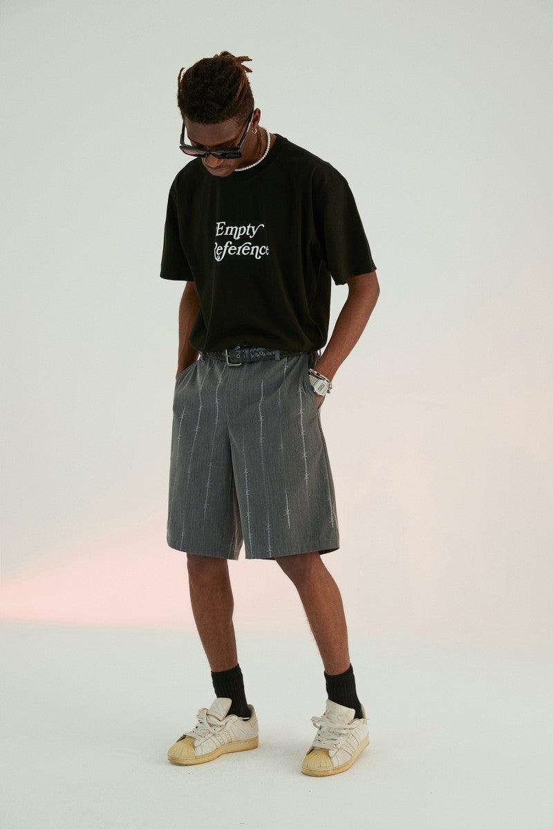 Empty Reference Thorns Print Suit Shorts