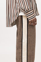 Empty Reference Coffee Plaid Suit Trousers