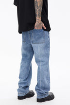 CZ Front Pockets Straight Jeans