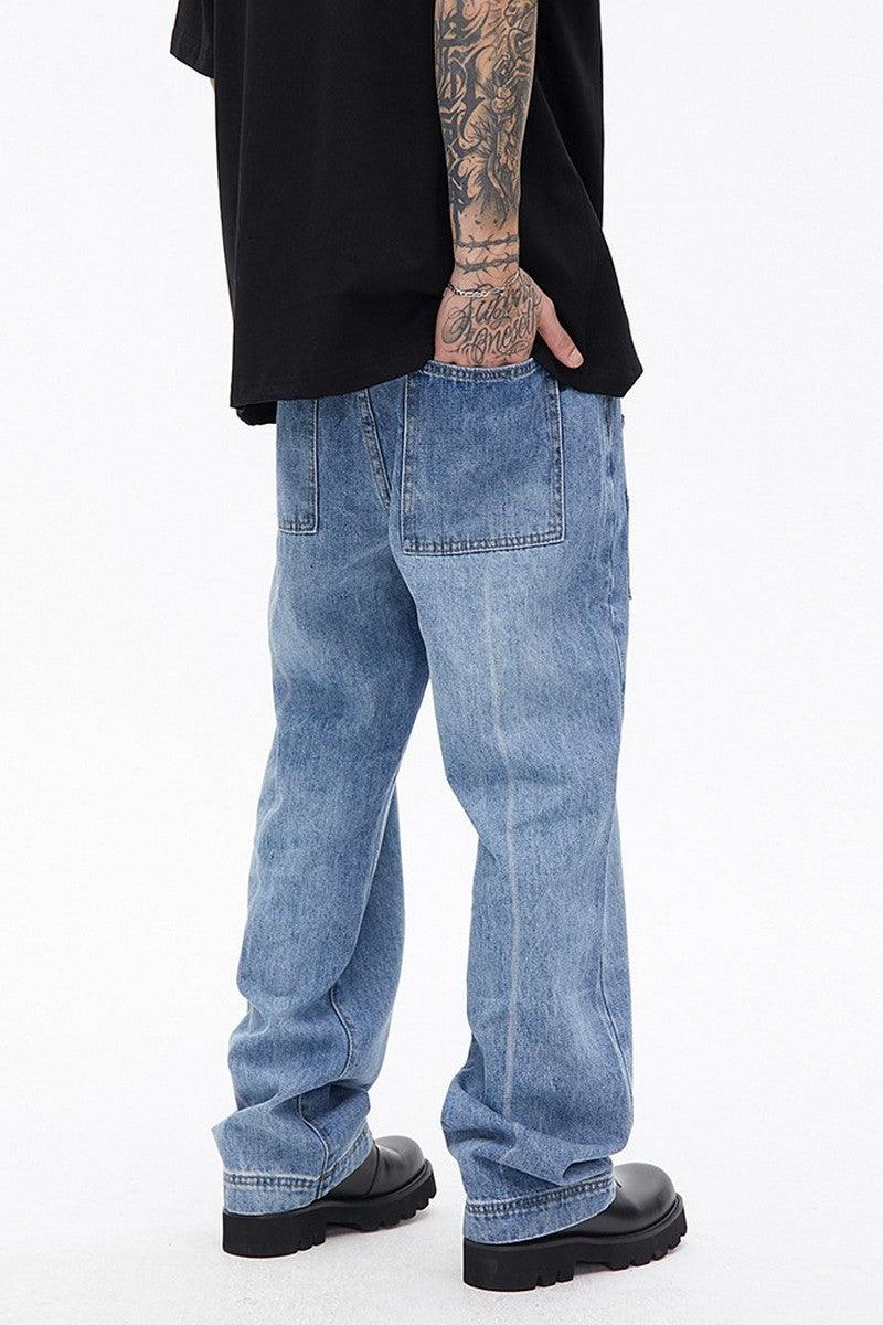 CZ Front Pockets Straight Jeans