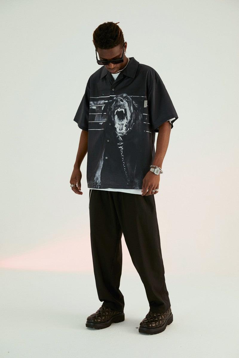 Empty Reference Doberman Print Cuban Shirt