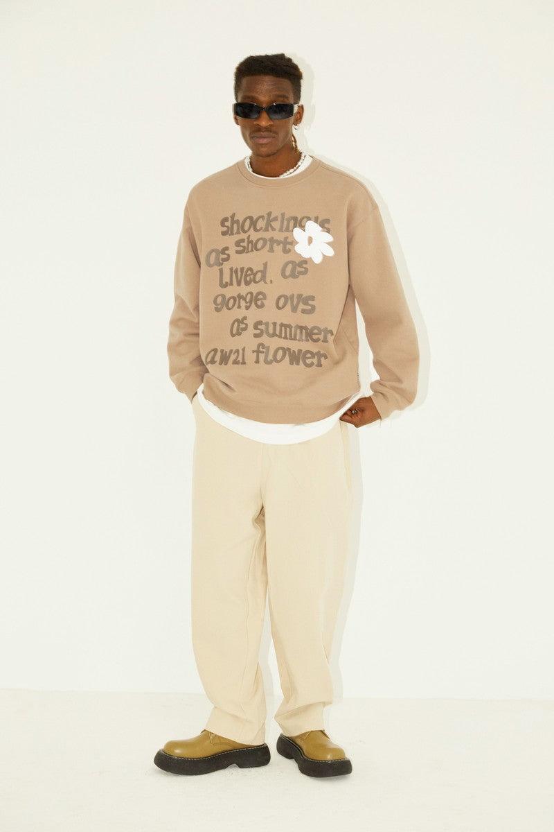 Empty Reference Camel Flower Print Sweater