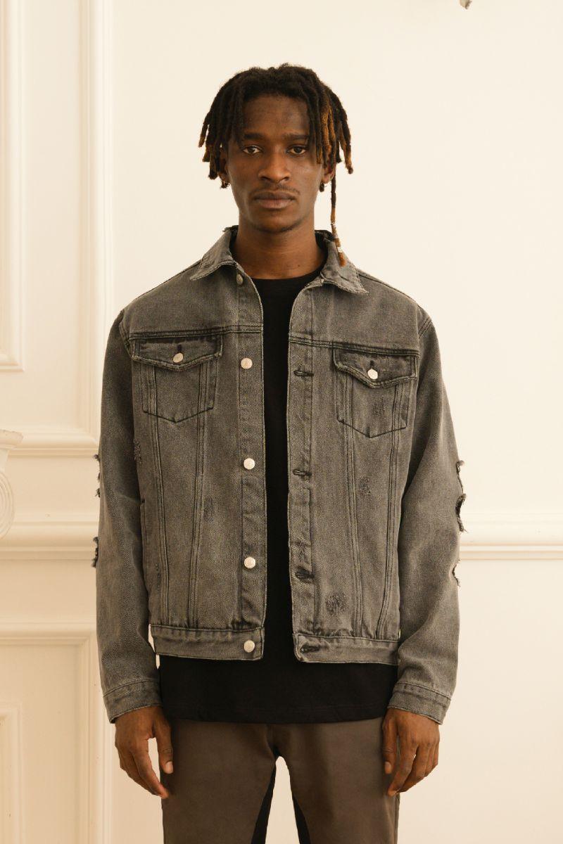 Empty Reference Distressed Jeans Jacket