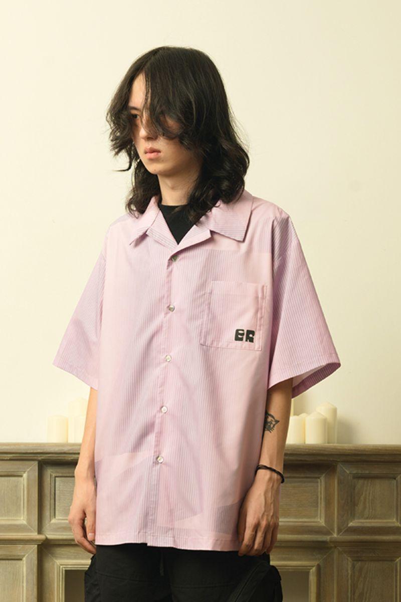 Empty Reference Pink Striped Cuban Shirt