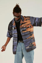 Empty Reference Ripple Print Logo Cuban Shirt