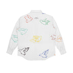 Empty Reference Striped Colorful Birds Shirt