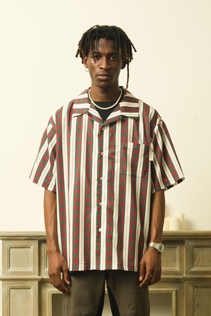 Empty Reference Chains Striped Cuban Shirt