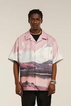 Empty Reference Mountains Print Cuban Shirt