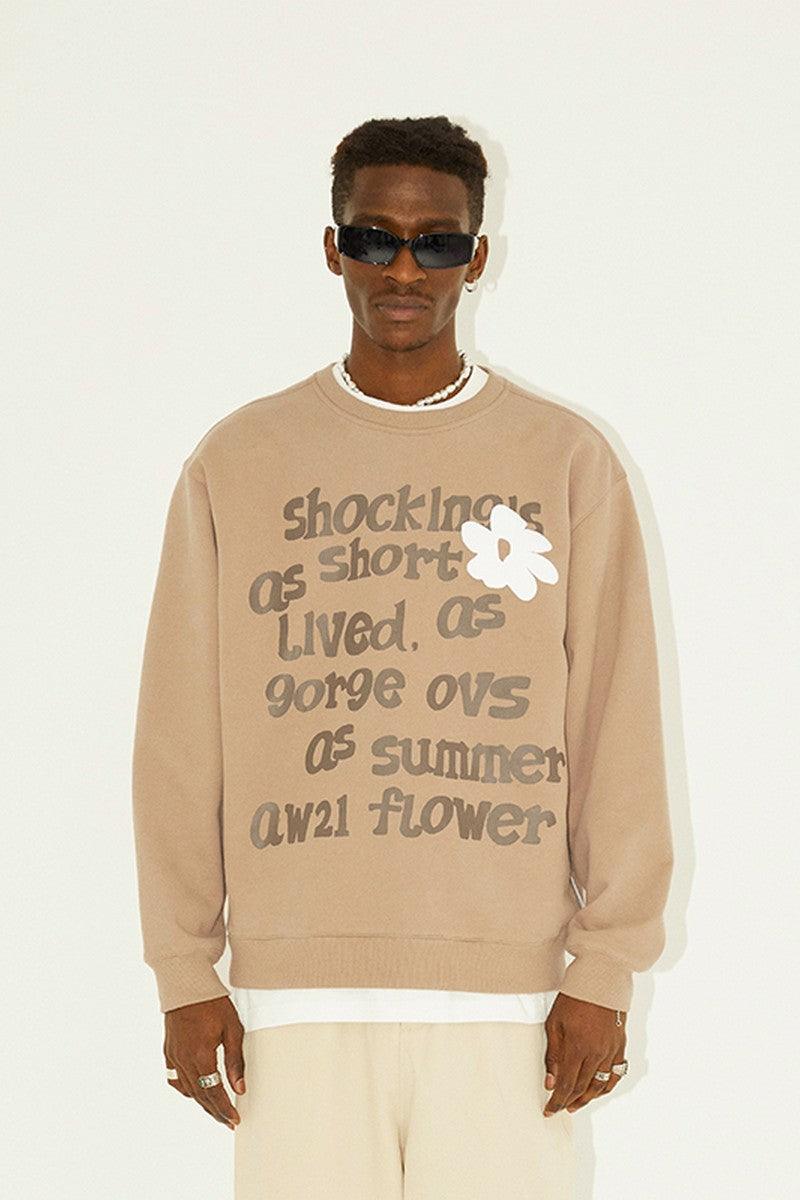 Empty Reference Camel Flower Print Sweater