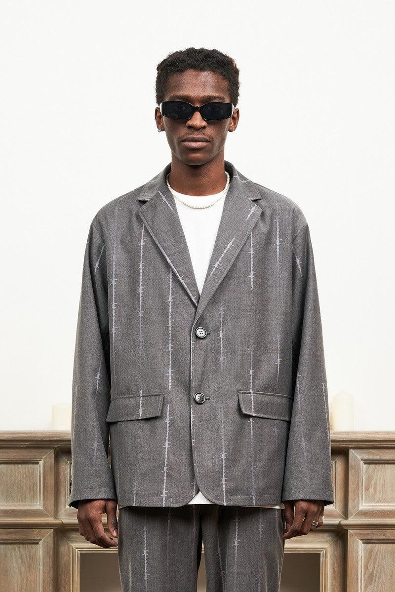Empty Reference Thorn Print Suit Jacket