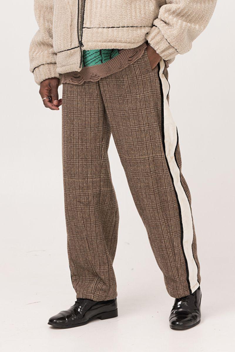 Empty Reference Coffee Plaid Suit Trousers