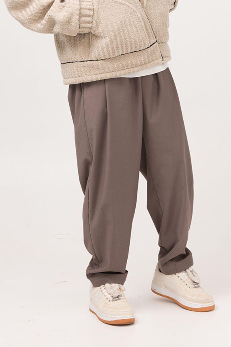 Empty Reference Coffee Loose Suit Trousers