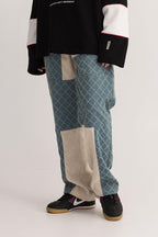 Empty Reference Plaid Stitching Jeans