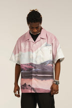 Empty Reference Mountains Print Cuban Shirt