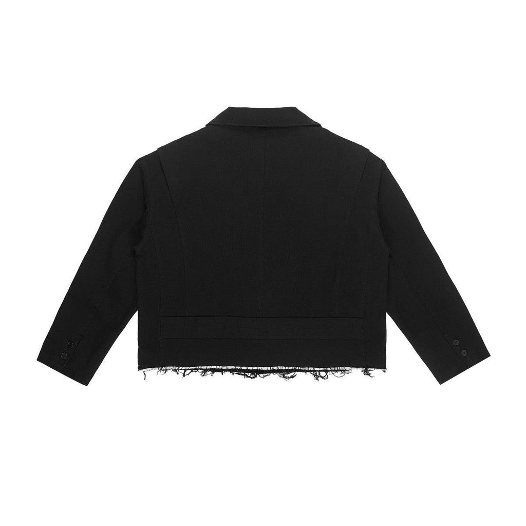 Empty Reference Washed Ripped Suit Jacket