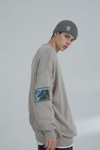 THINGY Vintage Patches Knit Wool Sweater