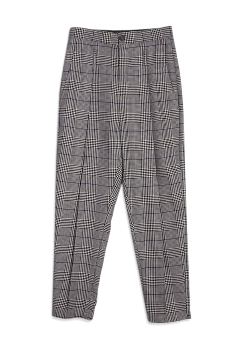 Mix7 Retro Plaid Straight Trousers