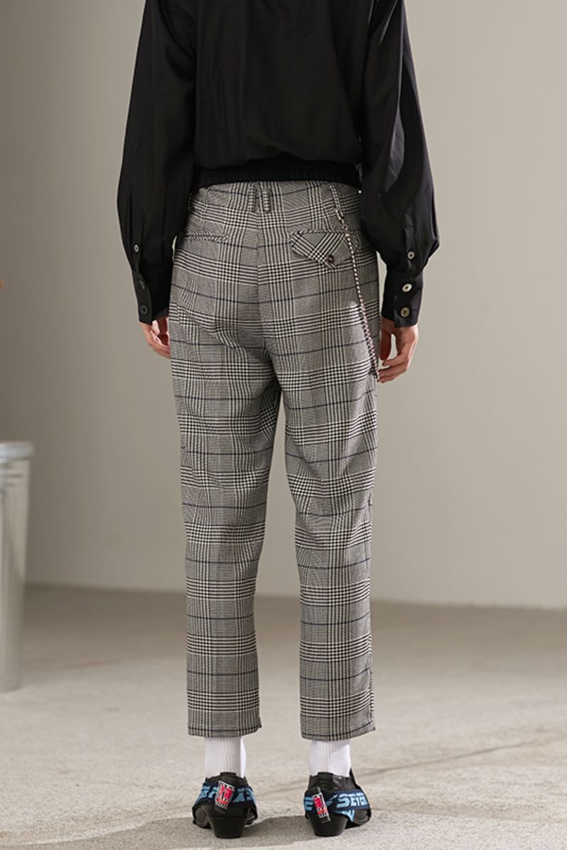 Mix7 Retro Plaid Straight Trousers