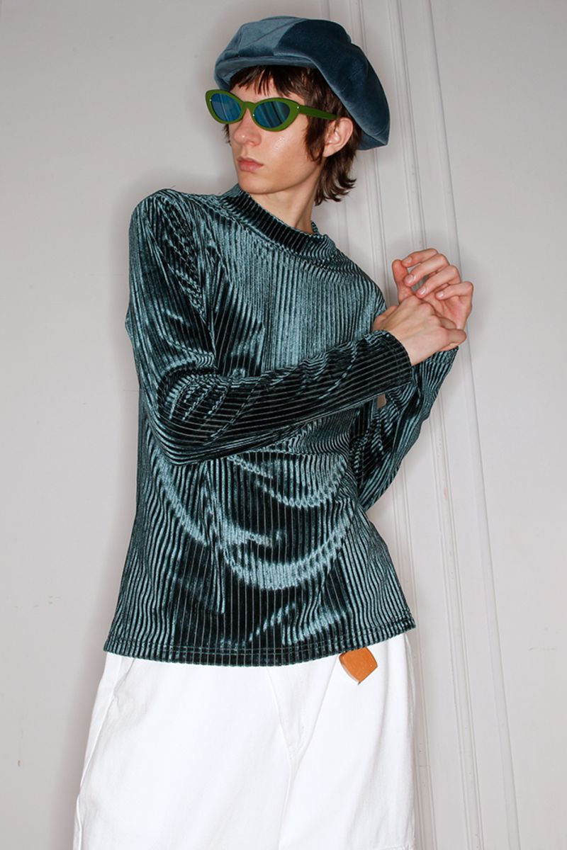 Mix7 Striped Velvet L/S Tee