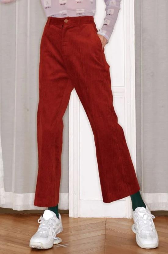 Mix7 Retro Wine Corduroy Trousers