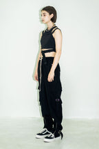Unknown World Straps Zipper Cargo Trousers