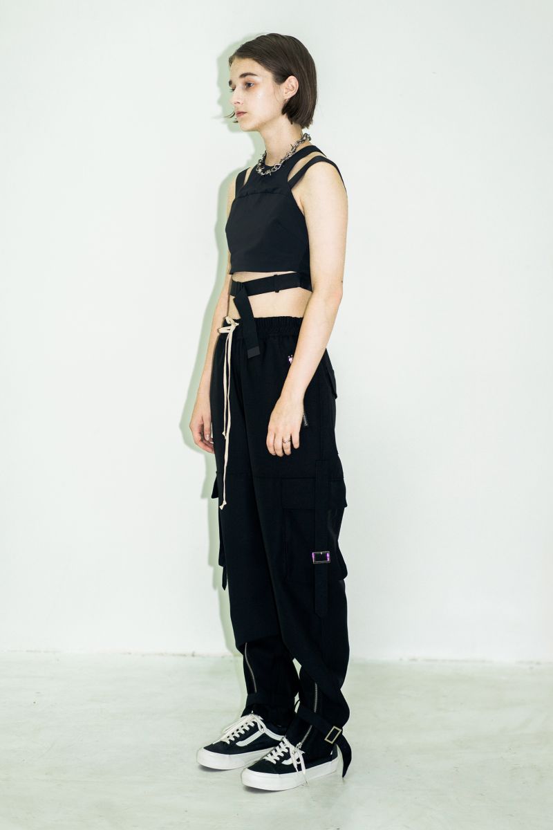 Unknown World Straps Zipper Cargo Trousers