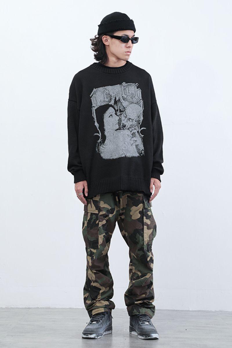 CZ Vampire Printed Sweater