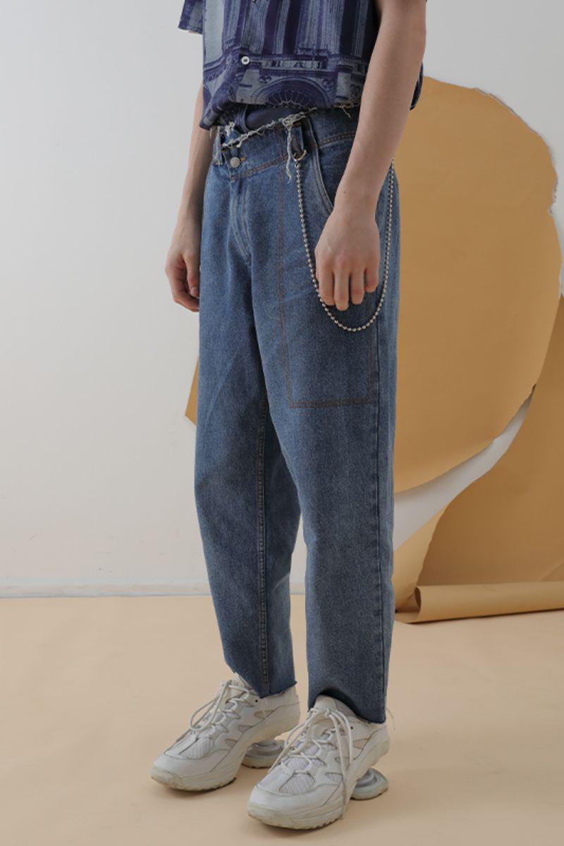Mix7 Asymmetrical Loose Straight Jeans