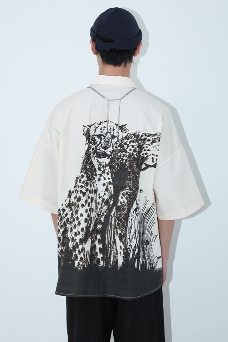 Mix7 Leopard Print Loose S/S Shirt