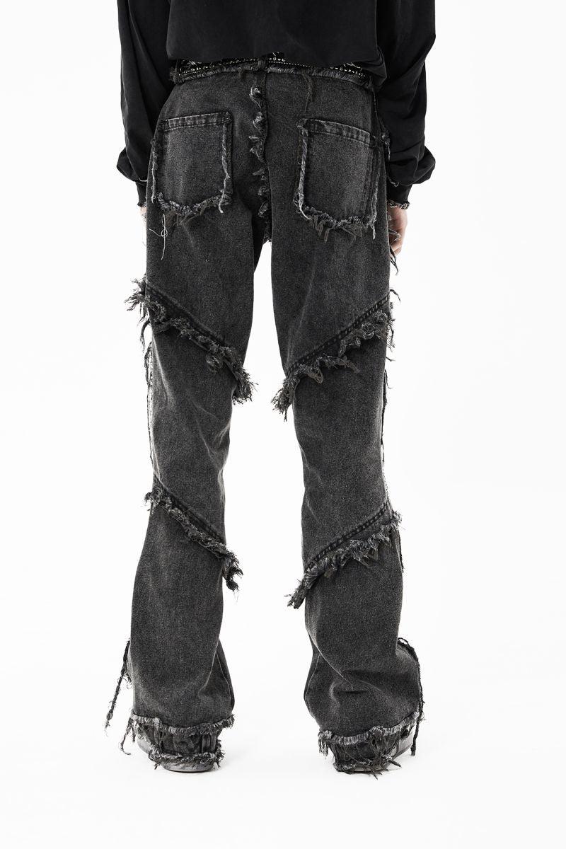 BLACKTAI Deconstructed Washed Jeans