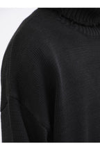 CZ Solid Black Turtleneck