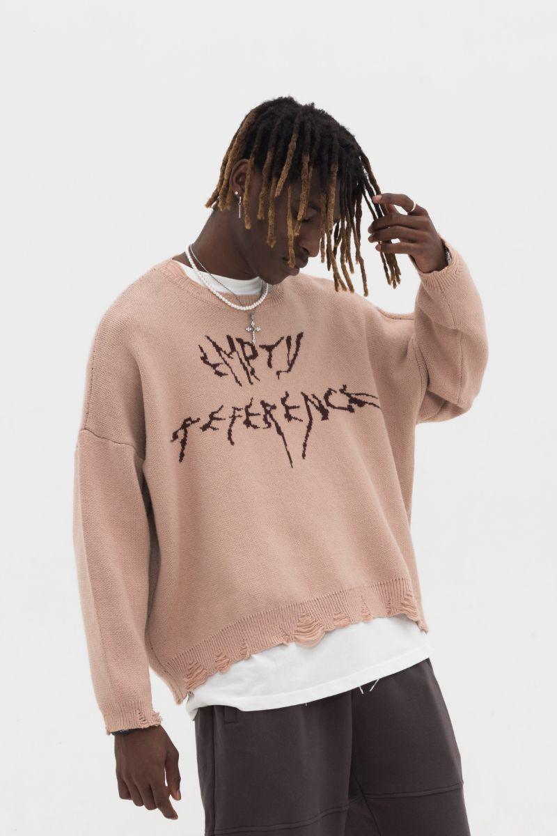 Empty Reference Logo Ripped Sweater