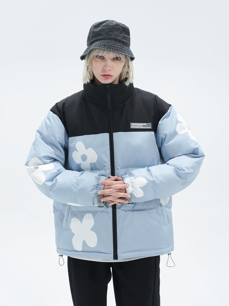 Handpainted Flowers Down Jacket - EU Only