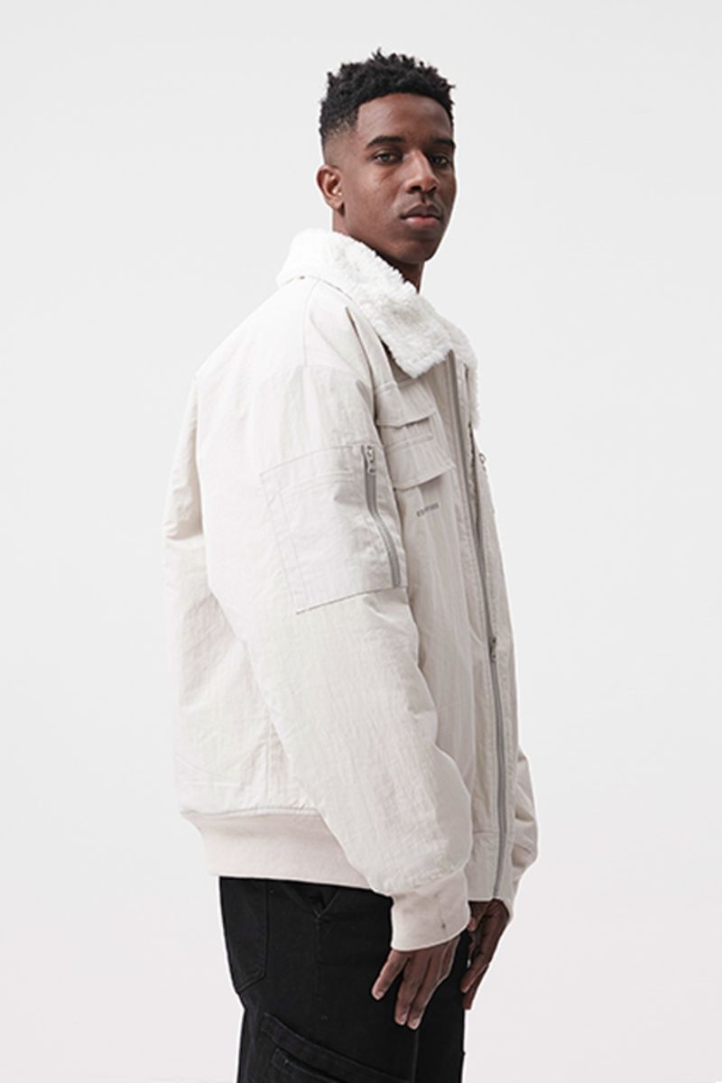 STEEPC White Reversible Sherpa Jacket