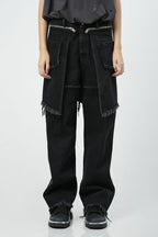Unknown World Detachable Fabric Washed Jeans