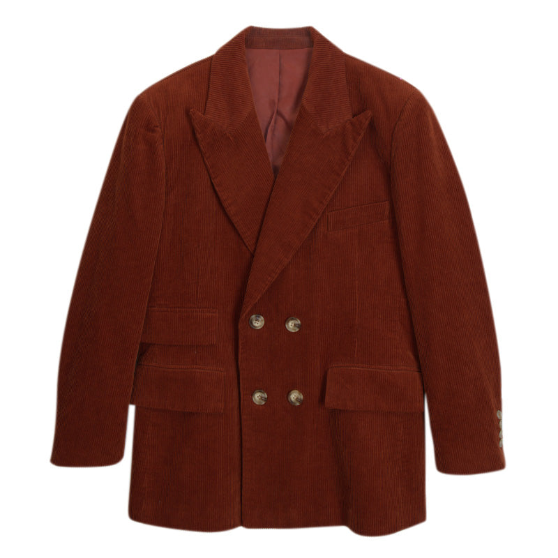 Mix7 Retro Wine Corduroy Blazer
