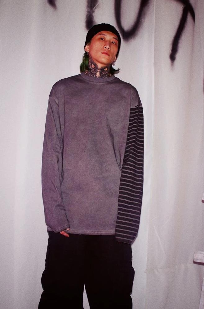 CZ Striped Old Washed L/S Tee
