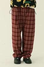 CZ Red Wine Plaid Trousers