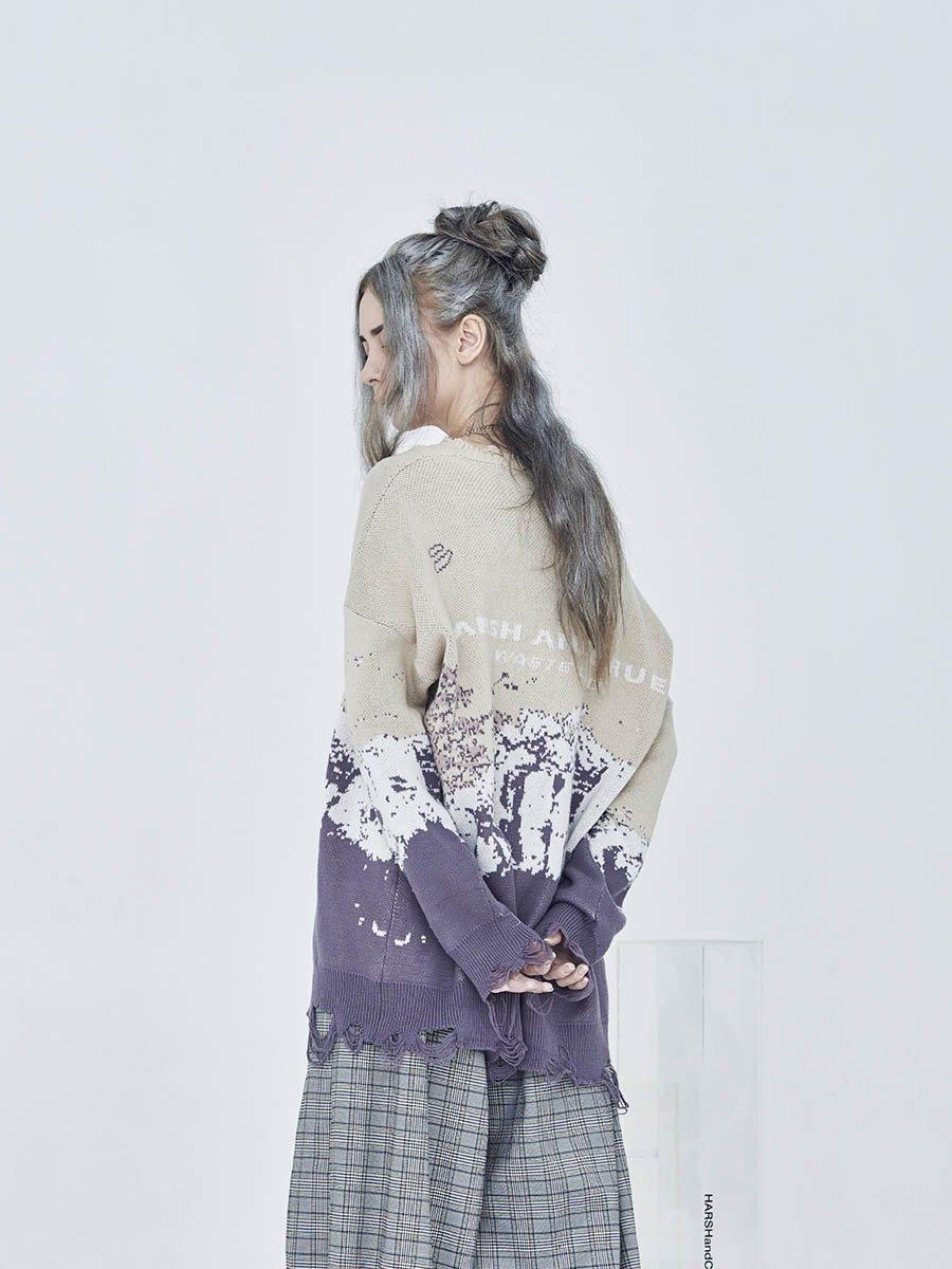 H/C Snow Mountain Ripped Sweater - UK Only