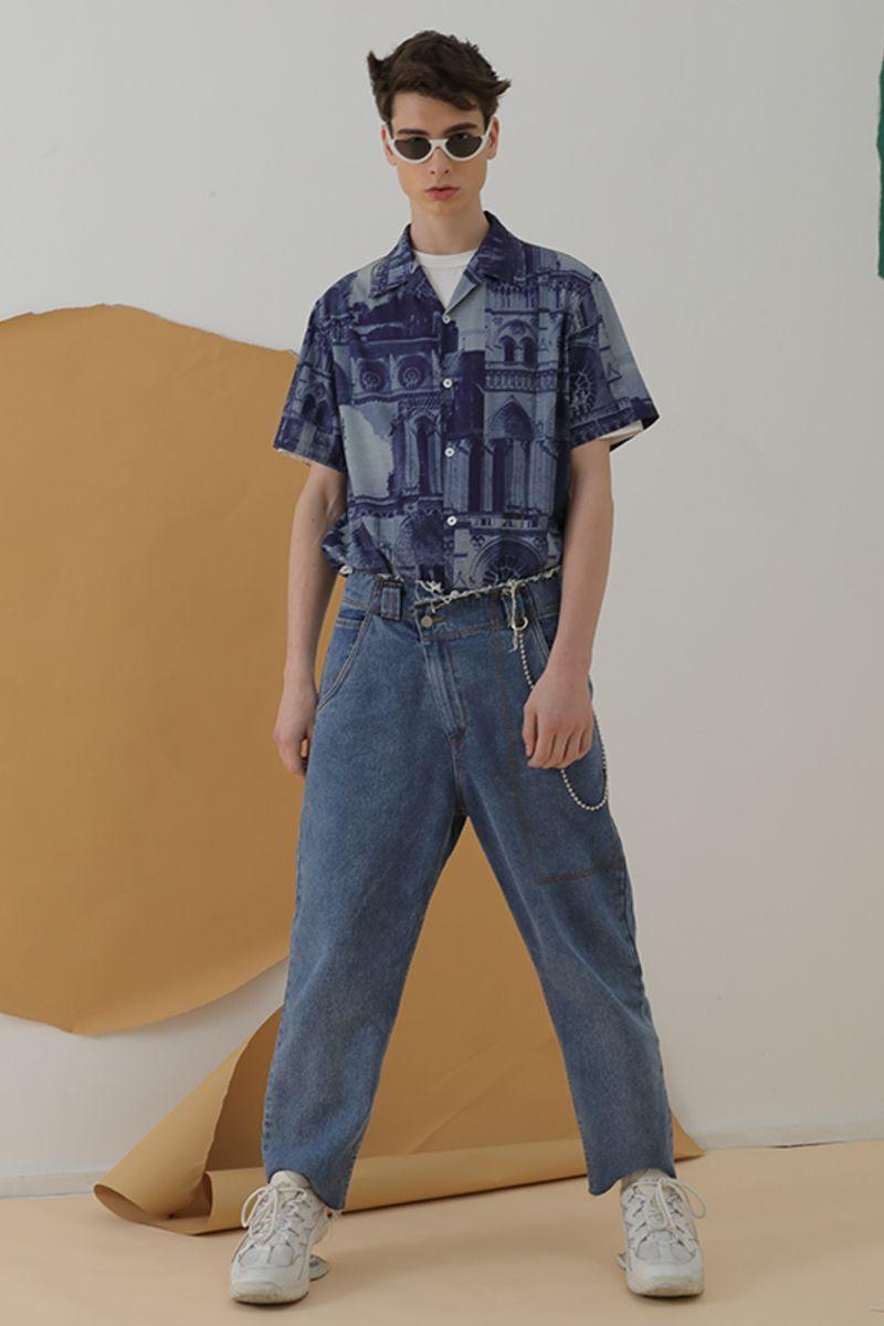 Mix7 Asymmetrical Loose Straight Jeans