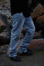 STEEPC Logo Graffiti Zipper Jeans