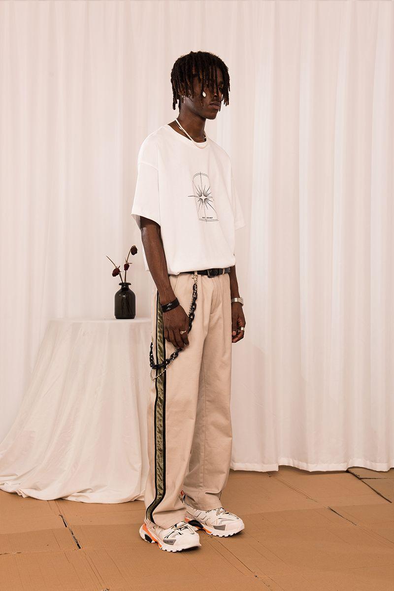 Empty Reference Khaki Velvet Track Trousers