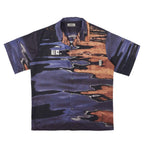Empty Reference Ripple Print Logo Cuban Shirt