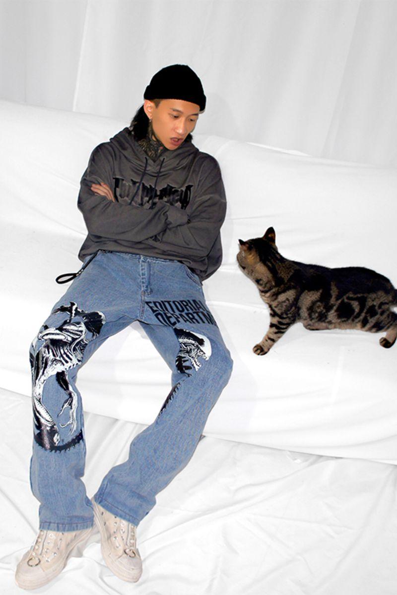CZ Alien Printed Jeans