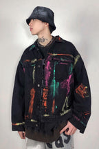 CZ Abstract Painted Jeans Jacket