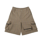 Empty Reference Coffee Plaid Functional Shorts