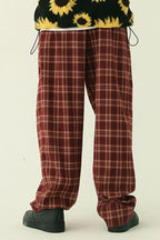 CZ Red Wine Plaid Trousers